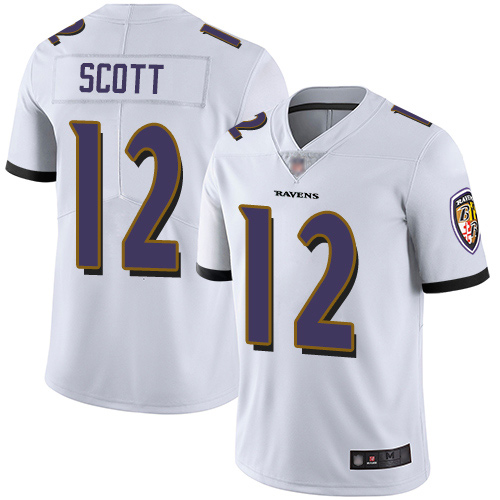 Baltimore Ravens Limited White Men Jaleel Scott Road Jersey NFL Football 12 Vapor Untouchable